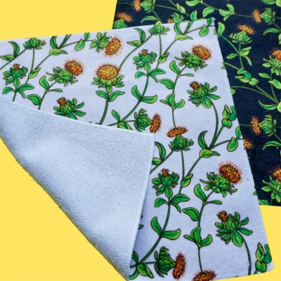 ～べに花の郷桶川市～【べに花柄のハンドタオルセット】