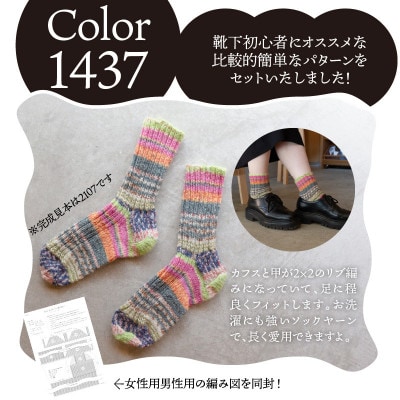 【SEEKNIT】非対称輪針で編む大人ソックスキット 59908【1437】