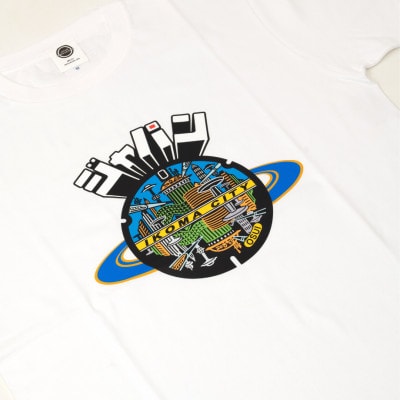 生駒市 マンホールTシャツ(未来都市)白 Mサイズ