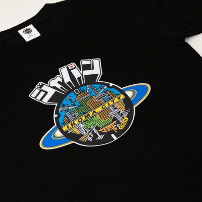 生駒市 マンホールTシャツ(未来都市)黒 Lサイズ