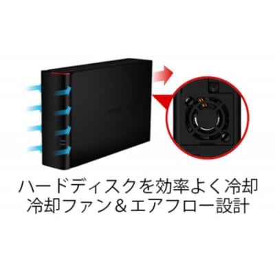 BUFFALO/バッファロー DRAMキャッシュ搭載 外付けHDD (冷却ファン搭載