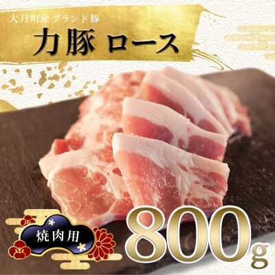 【高知県 大月町産ブランド豚】力豚ロース　焼き肉用800g