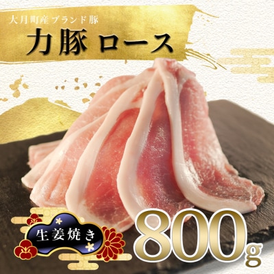 【高知県 大月町産ブランド豚】力豚ロース　生姜焼き用800g