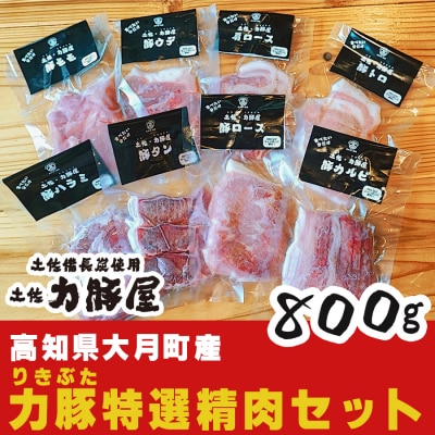 高知県大月町産 力豚 特選精肉セット　8種×100g