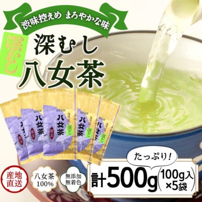 八女茶100% 深むし茶 500g(100g×5袋)