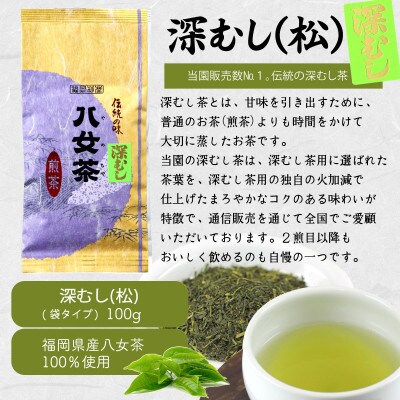 八女茶100% 深むし茶 500g(100g×5袋)