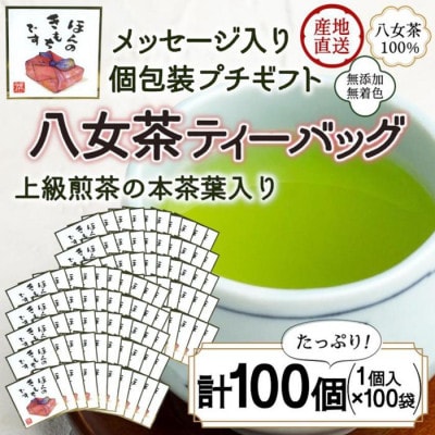 プチギフト・お配り用にも 八女茶100% 個包装ティーバッグ 2.5g×100個
