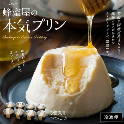 【冷凍】蜂蜜屋の本気プリン 8個セット 八女市産 たまご プリン