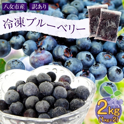 【訳あり】国産冷凍ブルーベリー(2kg[1kg×2袋])八女市産