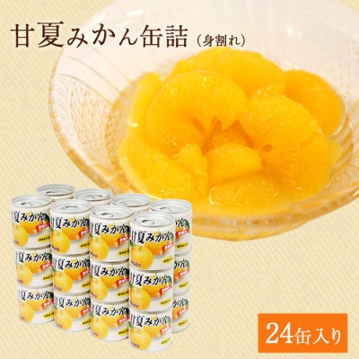 甘夏 みかん 缶詰 24缶 セット (身割れ) 国産 はちみつ入り