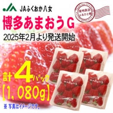 『先行受付』【博多あまおうグランデ270g×4パック】JAふくおか八女より産地直送※2月より順次発送