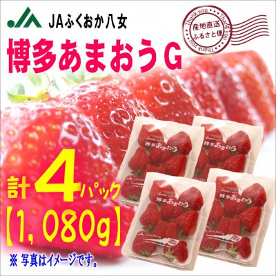 『先行受付』【博多あまおうグランデ270g×4パック】JAふくおか八女より産地直送※2月より順次発送