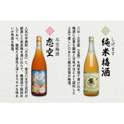 八女のこだわり梅酒セット　各1800ml