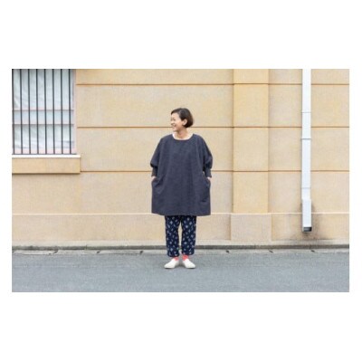【割烹着:身丈85cm】無地 グレー　KAPPOGI-085