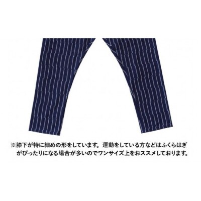 MONPE ずらしストライプ ブルー 厚地 Lサイズ