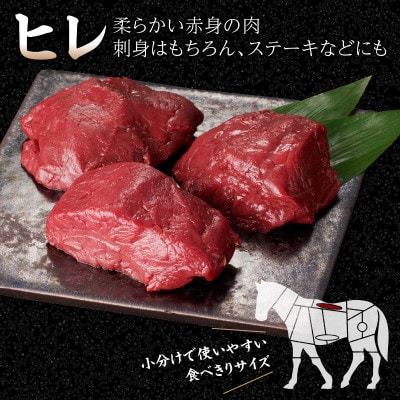 【冷蔵】 国産馬刺したれ付き 【ヒレ】100g×3(八女市) 《福岡肥育》