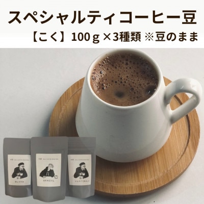 スペシャルティコーヒー豆100g×3種類【こく】※豆のまま