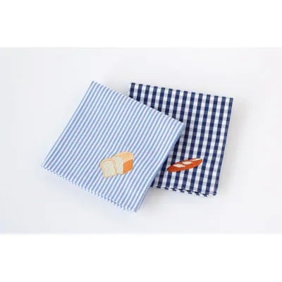 H TOKYO　パン刺繍入りハンカチ2枚セット【世田谷みやげ】