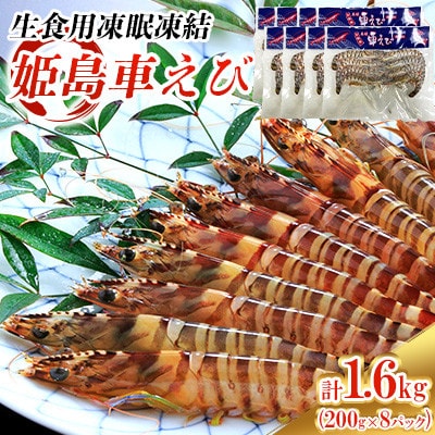 生食用凍眠凍結姫島車えび(養殖)約200g(6尾～10尾)×8パック A4