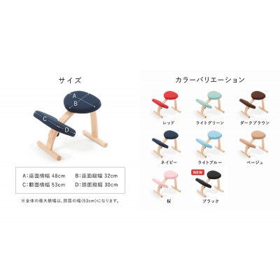 バランス イージー 通常フレーム(カバー付き)バランスチェア 学習椅子 日本製 [ブラック]