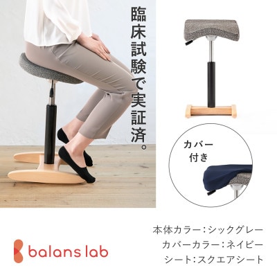 バランス シナジー　スクエアシート(カバー付き)[本体:シックグレー/カバー:ネイビー]