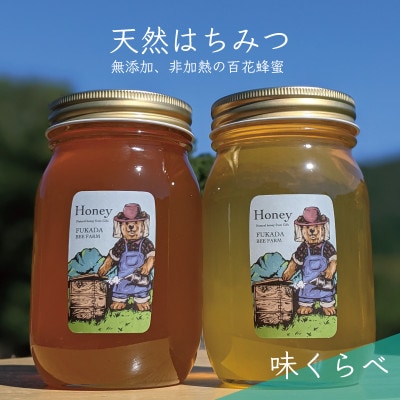 合計1200g 深田養蜂の天然蜂蜜  非加熱 生はちみつ 岐阜県 美濃市産 味比べ 2本セット C3