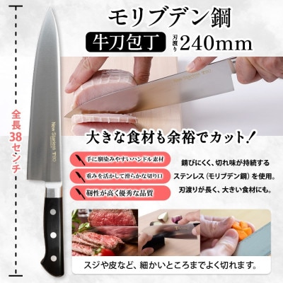 T80シリーズ 包丁 2本セット 牛刀240mm  ペティナイフ 120mm 竹内刃物製作所 岐阜県