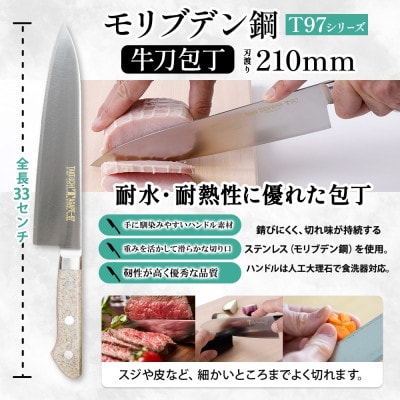 T97 包丁 2本セット 牛刀 210mm ペティナイフ 120mm 竹内刃物製作所 食洗器対応