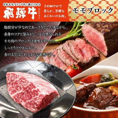 【 飛騨牛 】モモ(赤身)ブロック 300g×2P 計600g 黒毛和牛 養老ミート