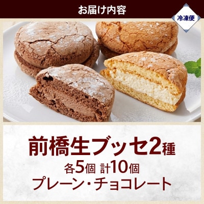 前橋生ブッセ プレーン・チョコ 2種×各5個(計10個) 群馬県前橋市