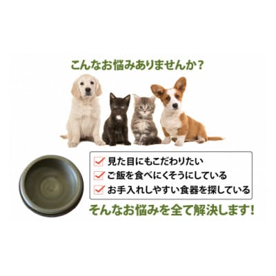 大切なペットにも常滑焼　ペットボウル (たかを窯)