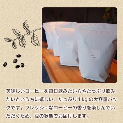 【トウミコーヒーロースタリー】トウミコーヒーブレンド(豆)大容量パック 1kg