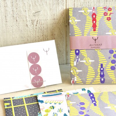 ユナバルモヨウ雑貨セット(布雑貨2点/紙雑貨2点)