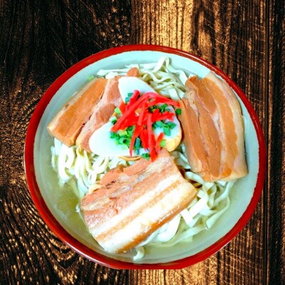 三枚肉そば(細麺・大盛り5食セット)沖縄そば