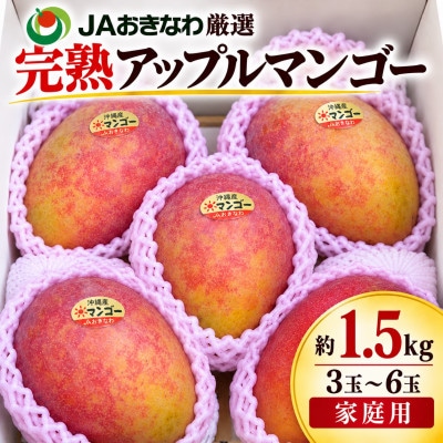 【2027年6月下旬から順次発送・訳あり】完熟アップルマンゴー約1.5kg(3玉～6玉)