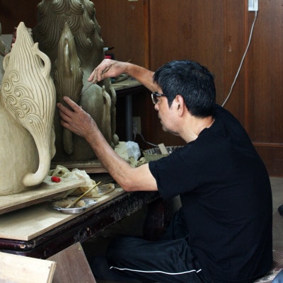 魔除け獅子」金剛シーサー 作 新垣信一 | 沖縄県与那原町