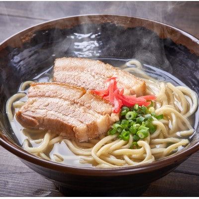 ラフテーそば(2食)三枚肉 もちもち生麺 特製スープ付き|沖縄そば【宮良そば】