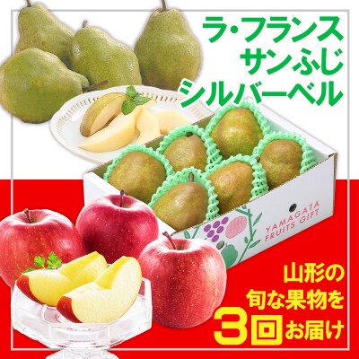【定期便3回】☆フルーツ王国山形☆洋ナシ・りんご・洋ナシ FY24-282