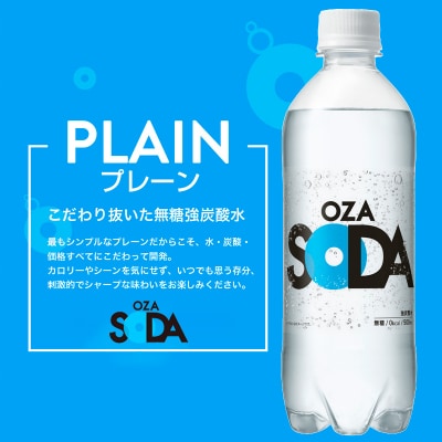 【定期便6回】OZA SODA 強炭酸水(プレーン) 500ml×48本×6か月 FY24-232
