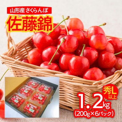 山形産 さくらんぼ 佐藤錦 L以上 1.2kg(200g×6パック) 【令和7年産】FU21-829