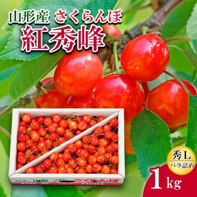 さくらんぼ紅秀峰 L 1kg バラ詰め 【令和7年産】FU20-091