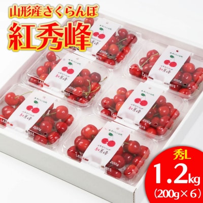 さくらんぼ 紅秀峰 L 1.2kg(200g×6) 【令和7年産】FS24-584