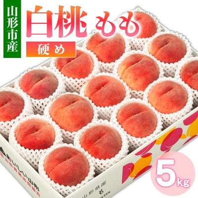 山形市産 白桃 もも 5kg 硬め(10～16玉) 【令和7年産】FS24-753