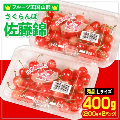 さくらんぼ 佐藤錦 Lサイズ 400g(200g×2P) 【令和7年産】FS24-775