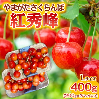 さくらんぼ 紅秀峰 Lサイズ 400g(200g×2パック入り) 1箱【令和7年産】FS23-888