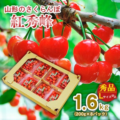 山形のさくらんぼ 紅秀峰 1.6kg(200g×8) Lサイズ以上 【令和7年産】FS24-556