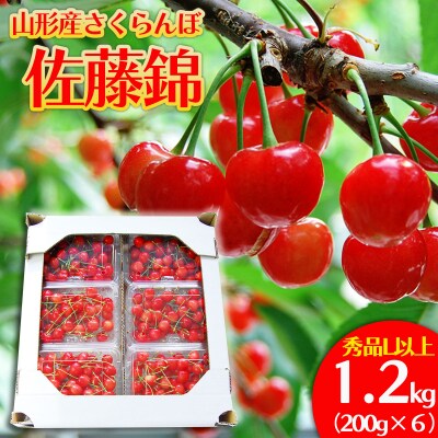 山形のさくらんぼ 佐藤錦 1.2kg(200g×6) Lサイズ以上 【令和7年産】FS24-550