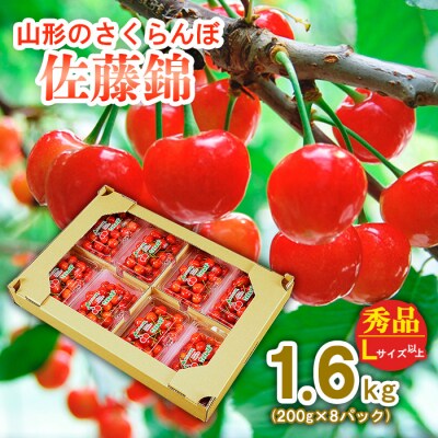 山形のさくらんぼ 佐藤錦 1.6kg(200g×8) Lサイズ以上 【令和7年産】FS24-655