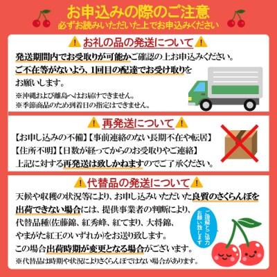 ★旬大粒★山形さくらんぼ 佐藤錦☆2L・L混合サイズバラ詰 【令和7年産】FU20-064