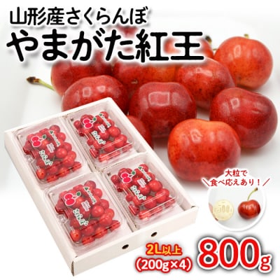 さくらんぼ やまがた紅王 約800g(200g×4) 2Lサイズ以上 【令和7年産】FS24-562